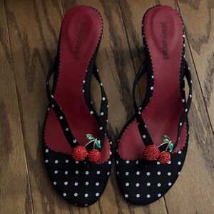Jeffrey Campbell Black and Red Cherry Sandals